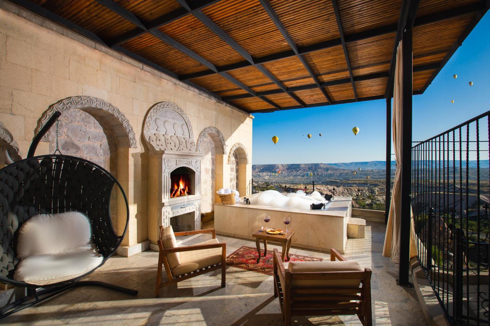 Simera In Cappadocia - Special Class - Best View Rooftop Üchisar Bagian luar foto